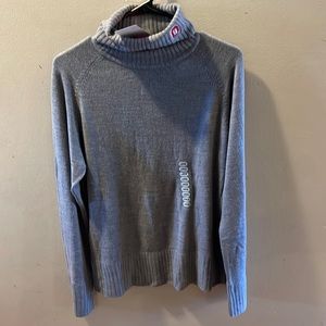 Lady Vesey gray large Ohio State embroidered turtleneck sweater